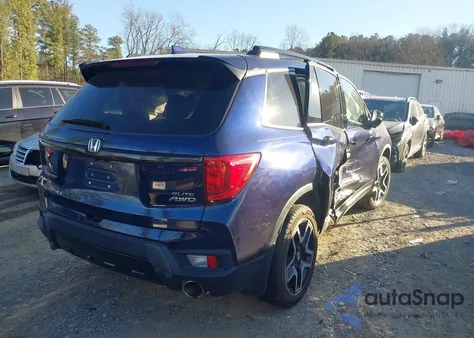 2023 Honda Passport Awd Elite из США, поврежденный, VIN 5FNYF8H05PB007557